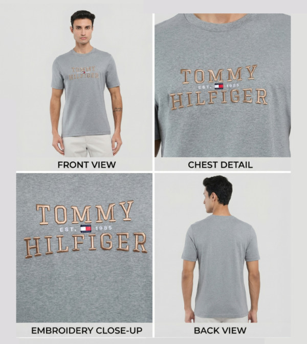 Tommy Hilfiger Tommy Hilfiger - Grey Round Neck T-Shirts