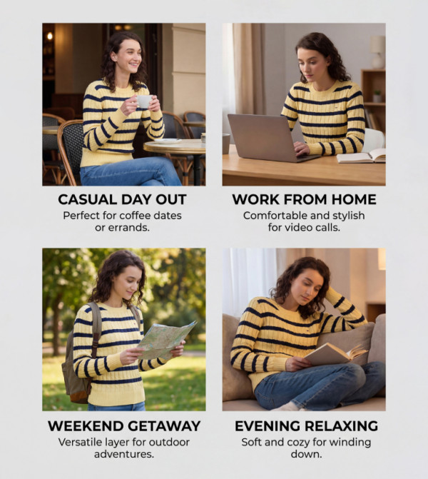 تومي هيلفيغر تومي هيلفيغر - أصفر Round Neck Sweaters