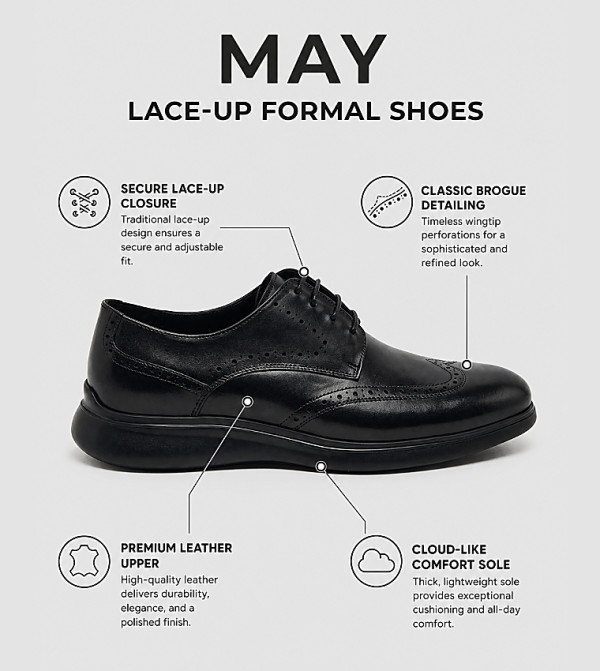 هاش بابيز  أحذية رسمية  - أسود Formal Lace-Up Shoes