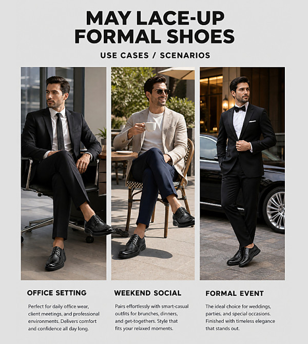 هاش بابيز  أحذية رسمية  - أسود Formal Lace-Up Shoes