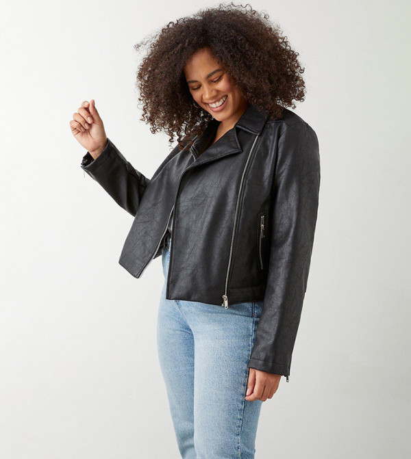 Dorothy Perkins Biker & Bomber Jackets - Black Biker & Bomber Jackets