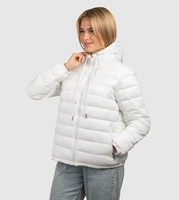 Aeropostale  Puffer & Quilted Jackets - White Puffer & Quilted Jackets