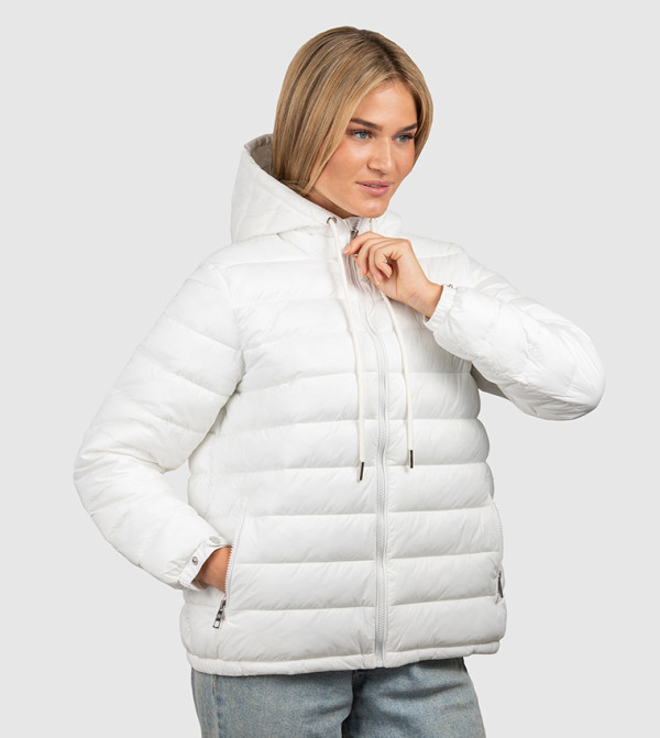 Aeropostale  Puffer & Quilted Jackets - White Puffer & Quilted Jackets