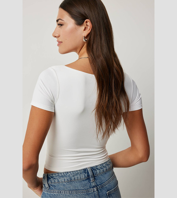 Ardene  Clothing - White Cropped Tops