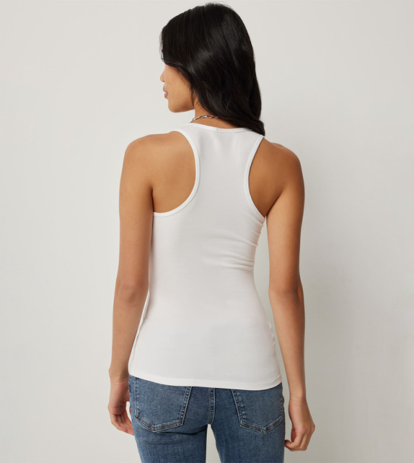 Ardene Sleeveless Tops - White Sleeveless Tops