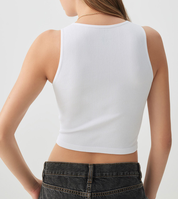 Ardene Clothing - White Sleeveless Tops