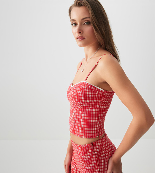 Ardene  Clothing - Red Cropped Tops