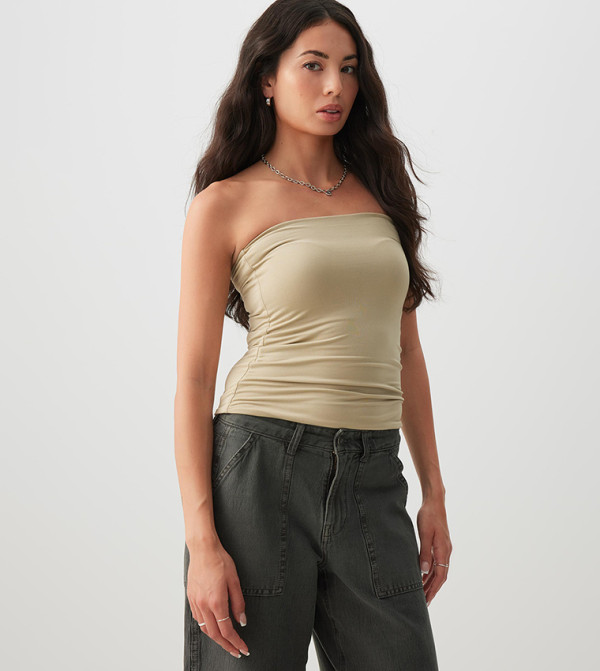 Ardene Clothing - Beige Sleeveless Tops