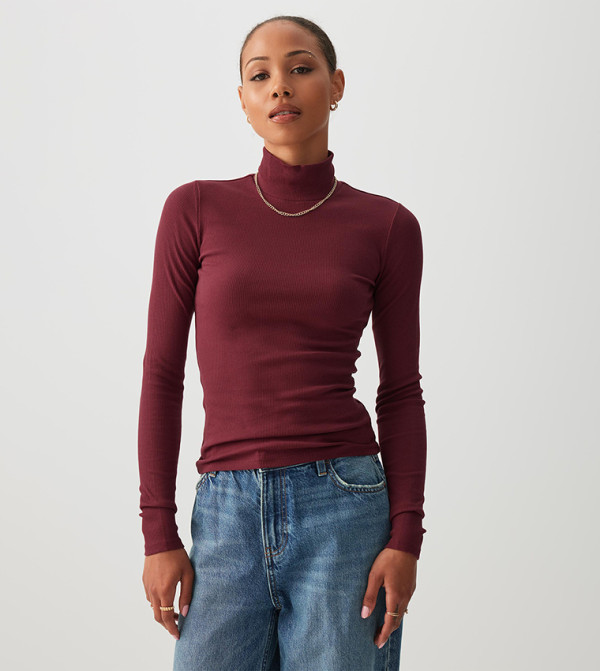 اردين  توبات كاجوال  - بورغندي Casual Tops