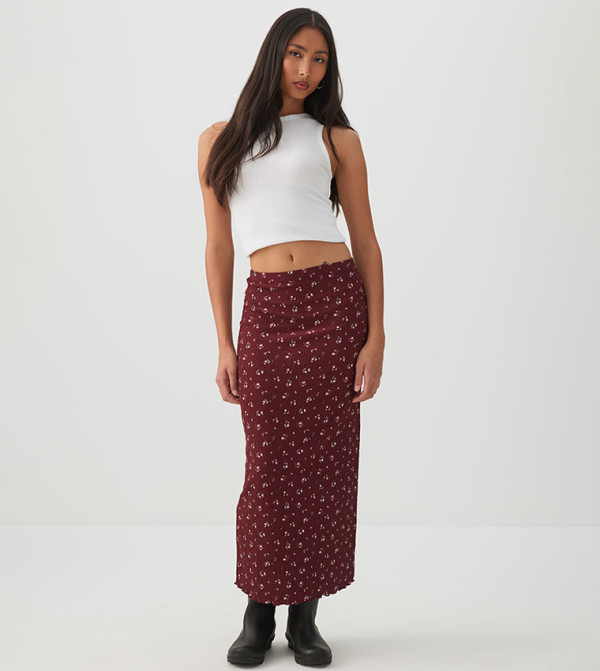 Ardene  - Burgundy Midi Skirts