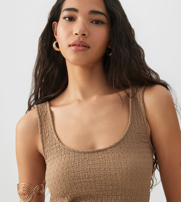 Ardene  Clothing - Beige Sleeveless Tops