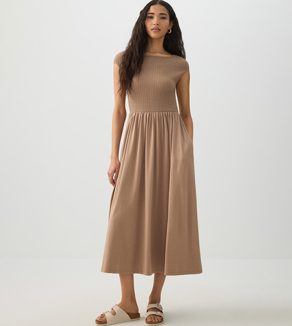 Ardene Ardene - Beige Midi Dresses