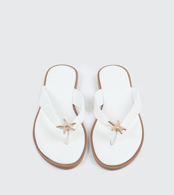 اردين اردين - أبيض Flat Sandals