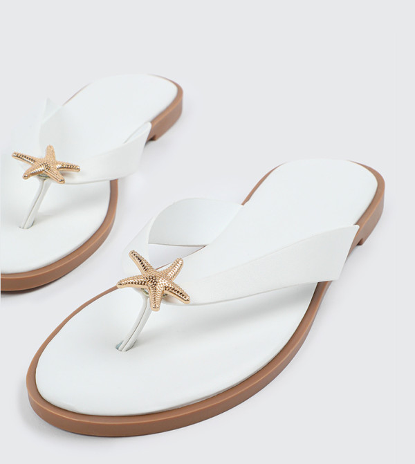 اردين اردين - أبيض Flat Sandals