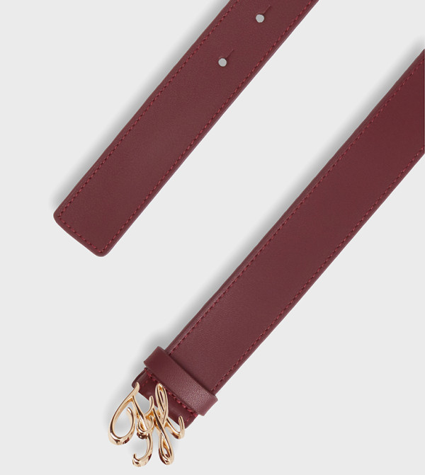 تومي هيلفيغر  أحزمة جلدية - بورغندي Leather Belts