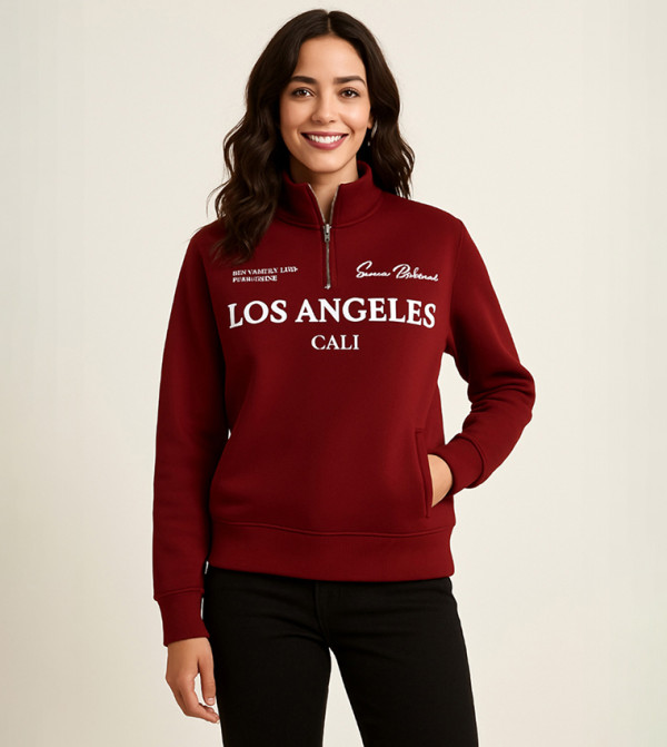 Victor and Jane  Clothing - Maroon Sweatshirts