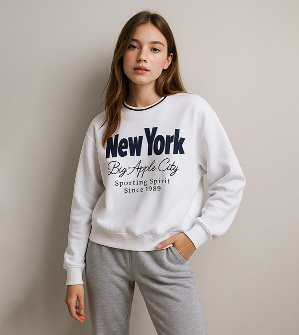 Victor and Jane - White Sweatshirts