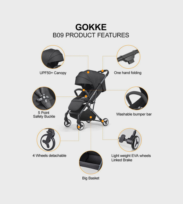 Gokke Gokke - Black Strollers & Travel Systems