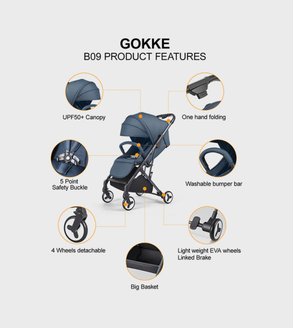 Gokke Gokke - Navy Strollers & Travel Systems