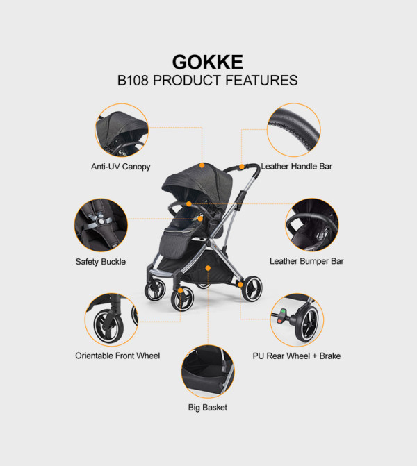 Gokke Gokke - Black Strollers & Travel Systems