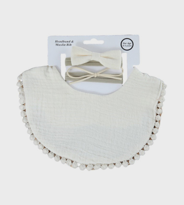 Bambimici Bibs & Hanky - Cream Bibs & Hanky