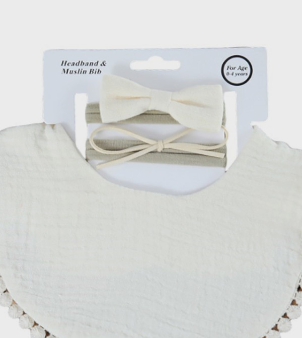 Bambimici Bibs & Hanky - Cream Bibs & Hanky