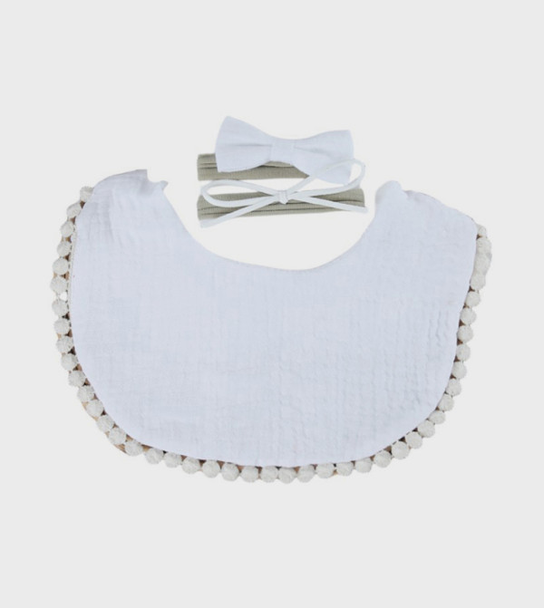Bambimici Bibs & Hanky - White Bibs & Hanky