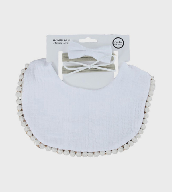 Bambimici Bibs & Hanky - White Bibs & Hanky