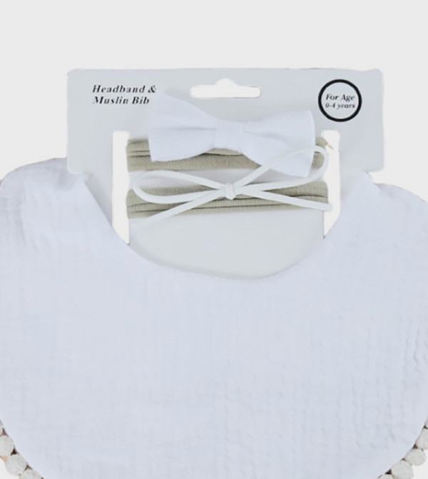 Bambimici Bibs & Hanky - White Bibs & Hanky