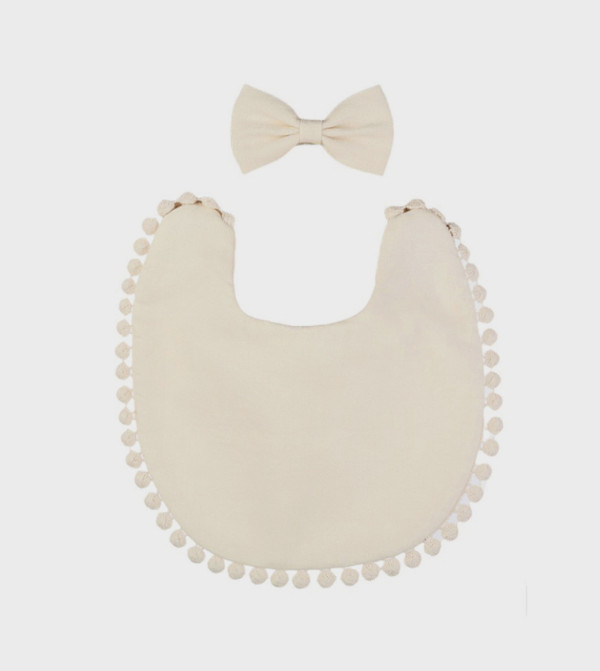 Bambimici  Bibs & Hanky - Cream Bibs & Hanky