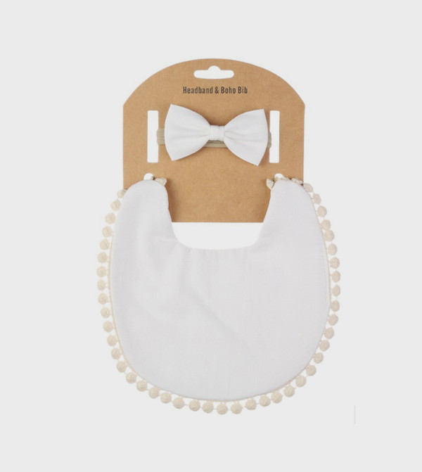 Bambimici  Bibs & Hanky - White Bibs & Hanky