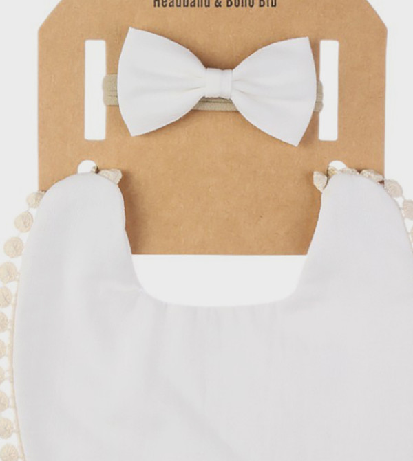 Bambimici  Bibs & Hanky - White Bibs & Hanky