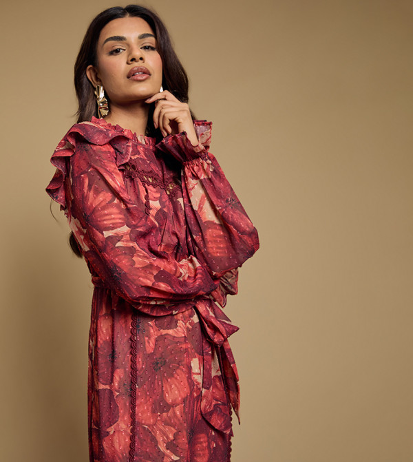 اويسيس  اويسيس - أحمر Midi Dresses