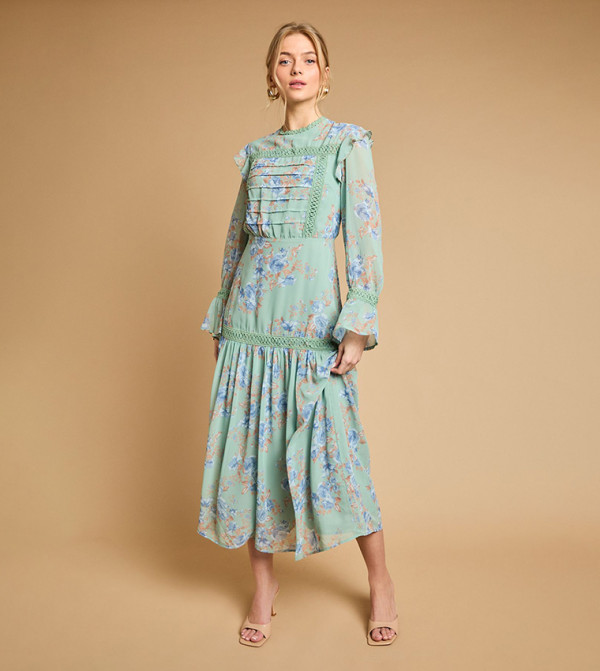 Oasis  Midi Dresses - Green Midi Dresses