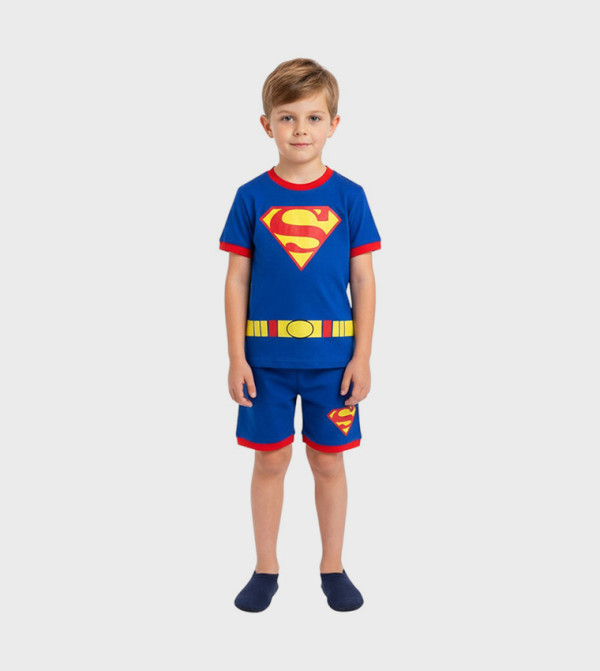 بيداني  superman - أزرق مجموعات بلايز وبيجامة