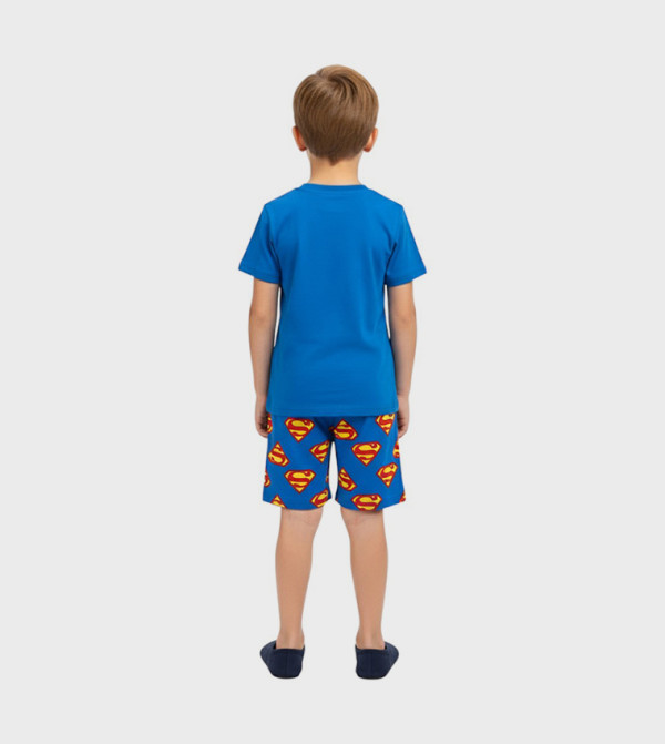 BIDANI  superman - Blue Top & Pyjama Sets