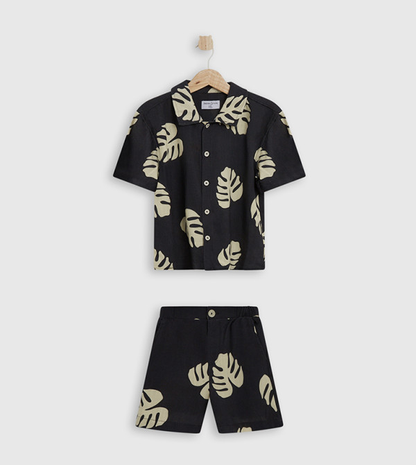 بيبيز آند مور  cool-kid-uniforms-k - أسود توب و شورت