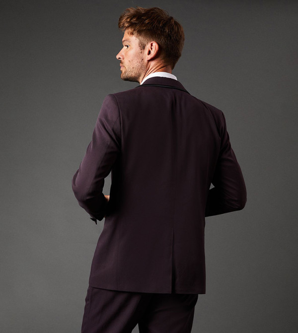Burton - Outlet  Suit - Burgundy Tuxedo Suit