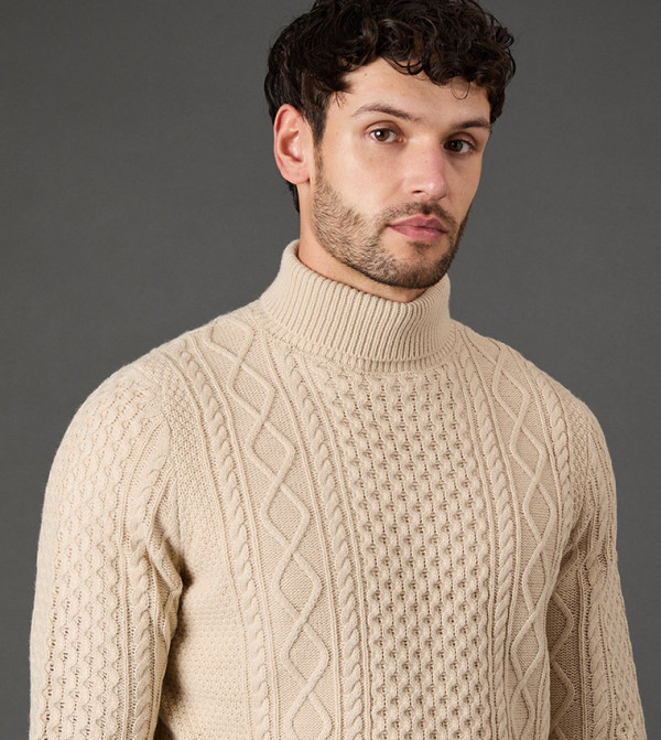 Burton  Turtle Neck Sweaters - Beige Turtle neck Sweaters