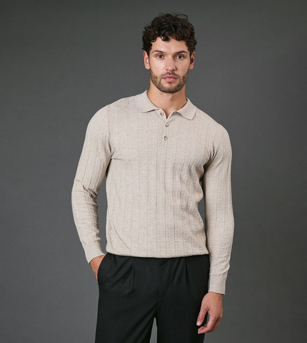 Burton V-neck Sweaters - Beige V-neck Sweaters