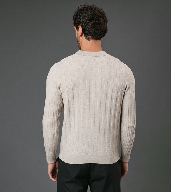 Burton V-neck Sweaters - Beige V-neck Sweaters