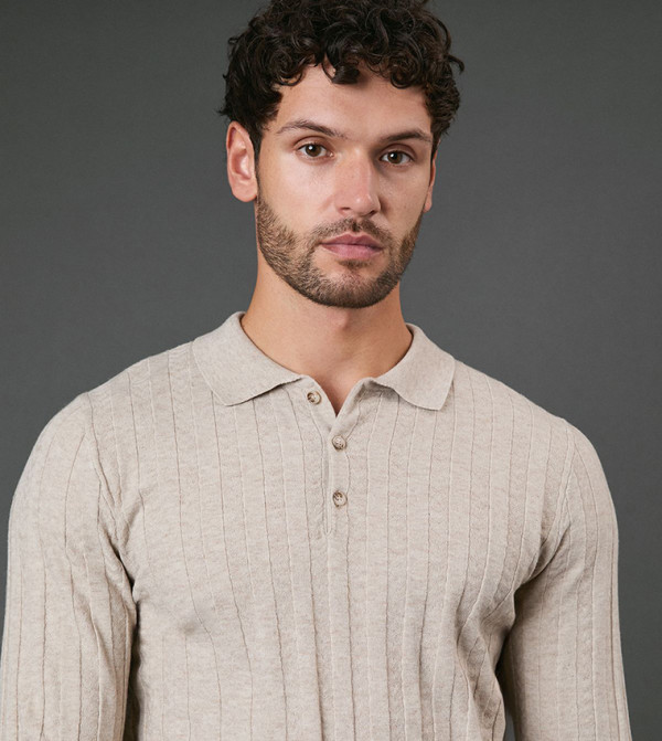 Burton V-neck Sweaters - Beige V-neck Sweaters