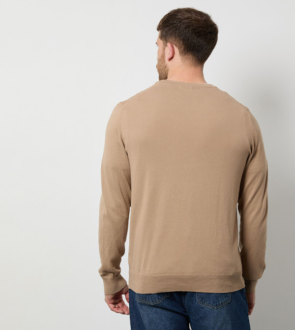 Burton V-neck Sweaters - Brown V-neck Sweaters