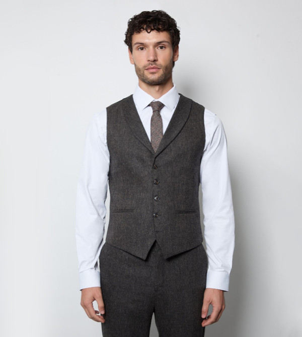 Burton  Waistcoats - Grey Waistcoats