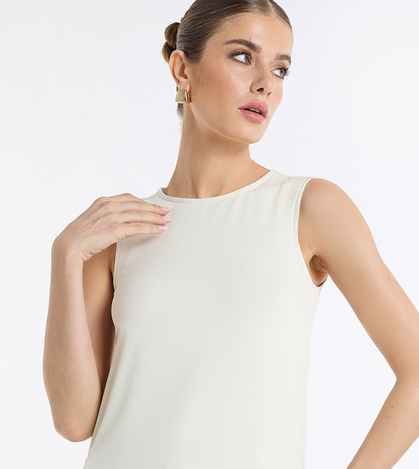 BCBG Clothing - Off White Sleeveless Tops