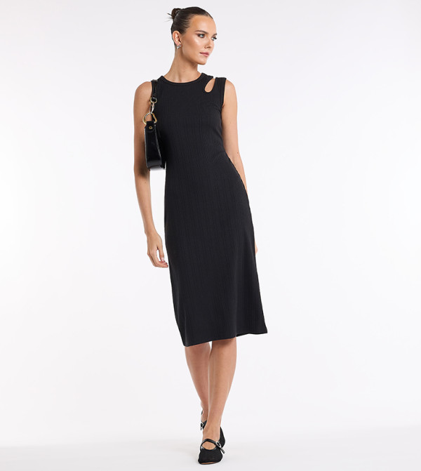 BCBG  devil-wears-prada-miranda - Black Midi Dresses