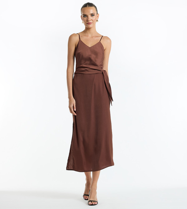 BCBG  Midi Dresses - Brown Midi Dresses
