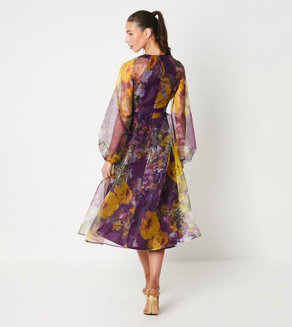 Coast  statement-sleeve-babydoll - Purple Casual Dresses