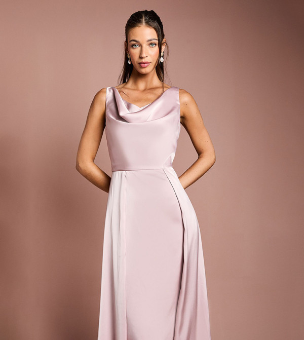 كوست  satin-going-out - وردي Maxi Dresses