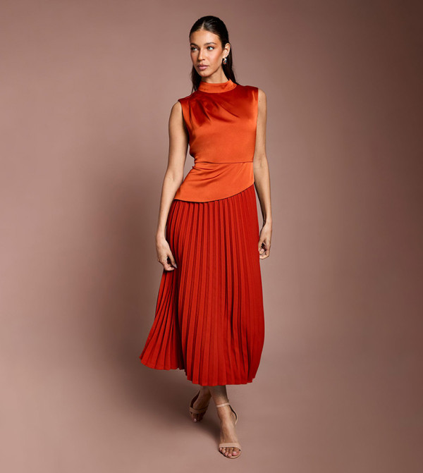 كوست  فساتين كاجوال - برتقالي  Midi Dresses